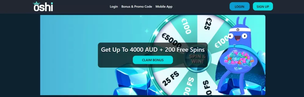 Oshi Casino Willkommenspaket bis zu 4000 Euro Bonus